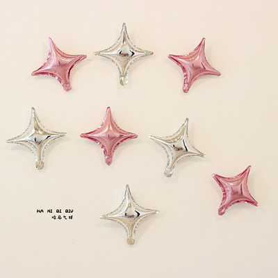 10寸四角星气球生日派对布置