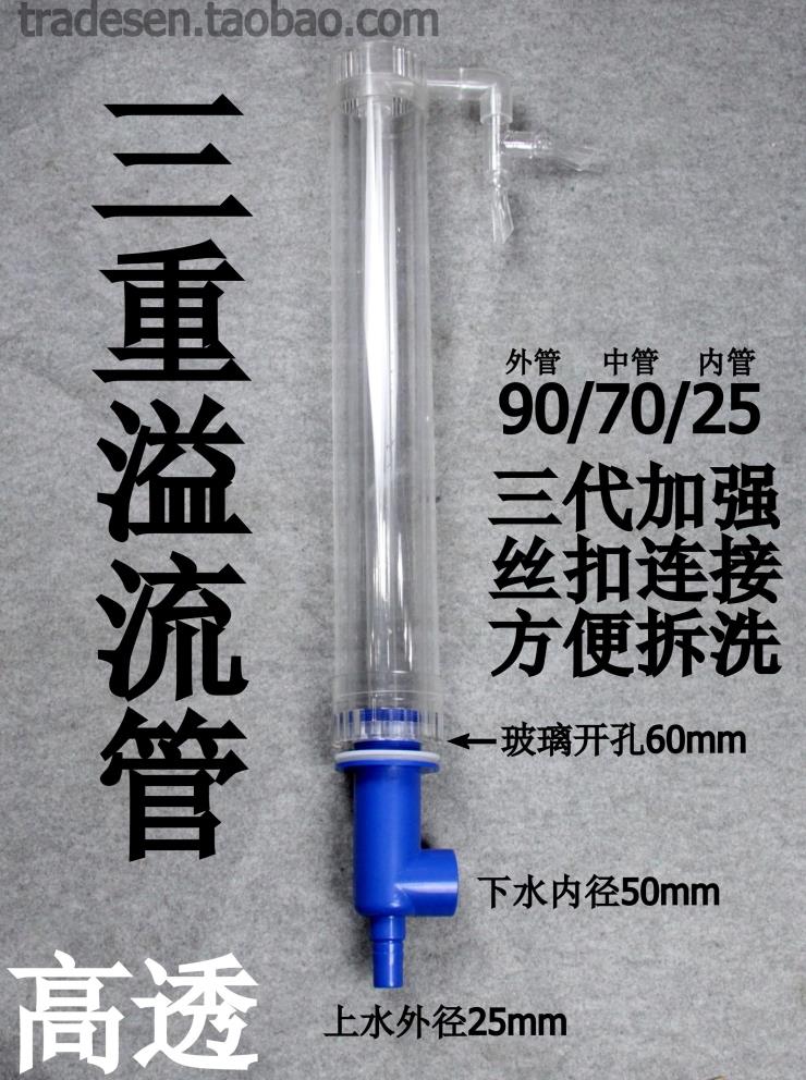 亚克力三重套装90/70/25溢流管
