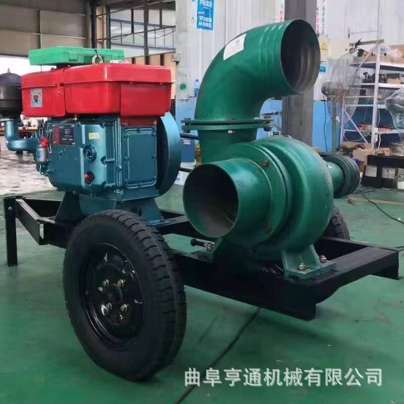 大流量柴油抽水机柴油拖车款8寸水泵农田灌溉排涝移动式抽水机