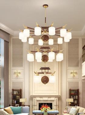 新式吊灯黑胡桃实卧木餐50154厅灯具中中国风简约室全铜客厅吊吊