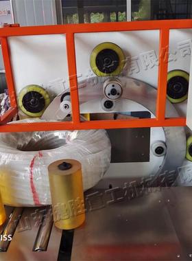 Tu管be packa动ging machine卧式材自包装机胶管管钢缠绕打包机