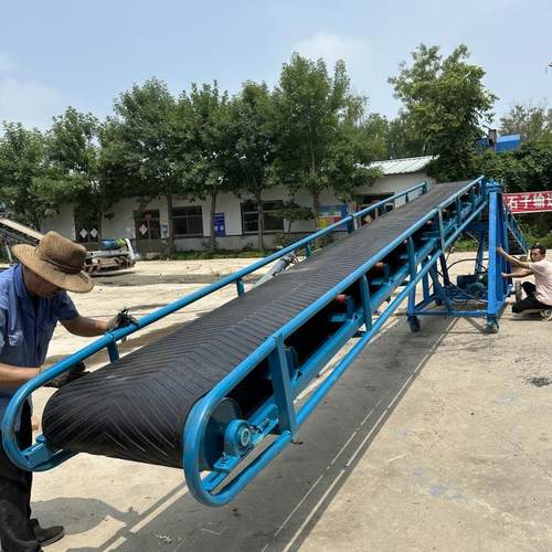 料袋子输机 8米长皮带运输机 可升饲降爬上料送机L00MMJ坡KL