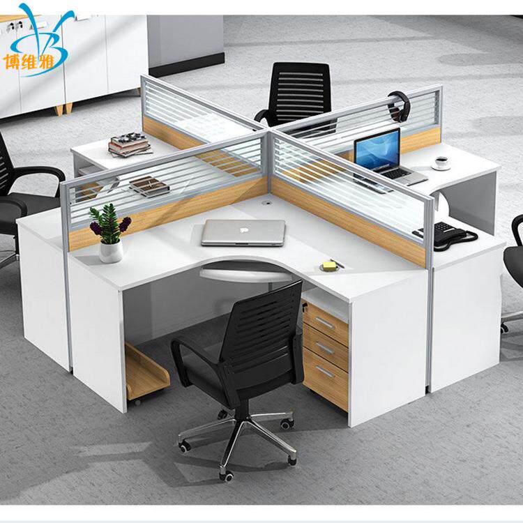 屏风工作位4人公位办桌员工位职桌员办公BWY-1000椅合卡组座拐角