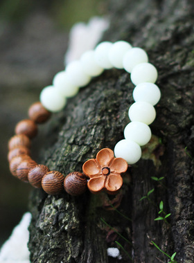 女菩提民族风拼色手链