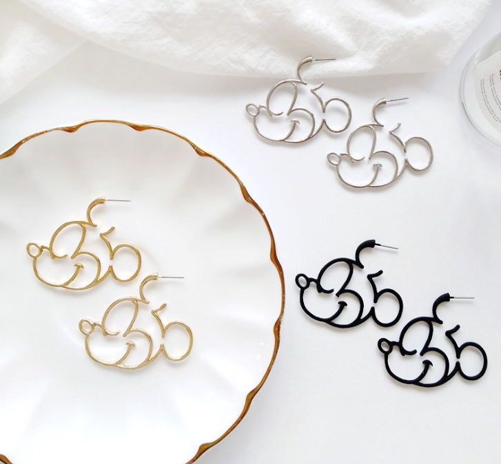 米奇元素耳环韩国新品可爱米老鼠图案耳饰圣诞节礼物创意动物耳钉