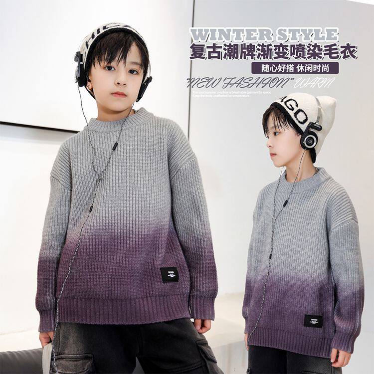 2025冬装男女生童装毛线潮范柔软处理男女通用保暖毛衣/针织衫