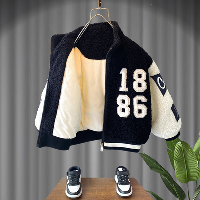 加绒加厚秋冬连帽男童外套