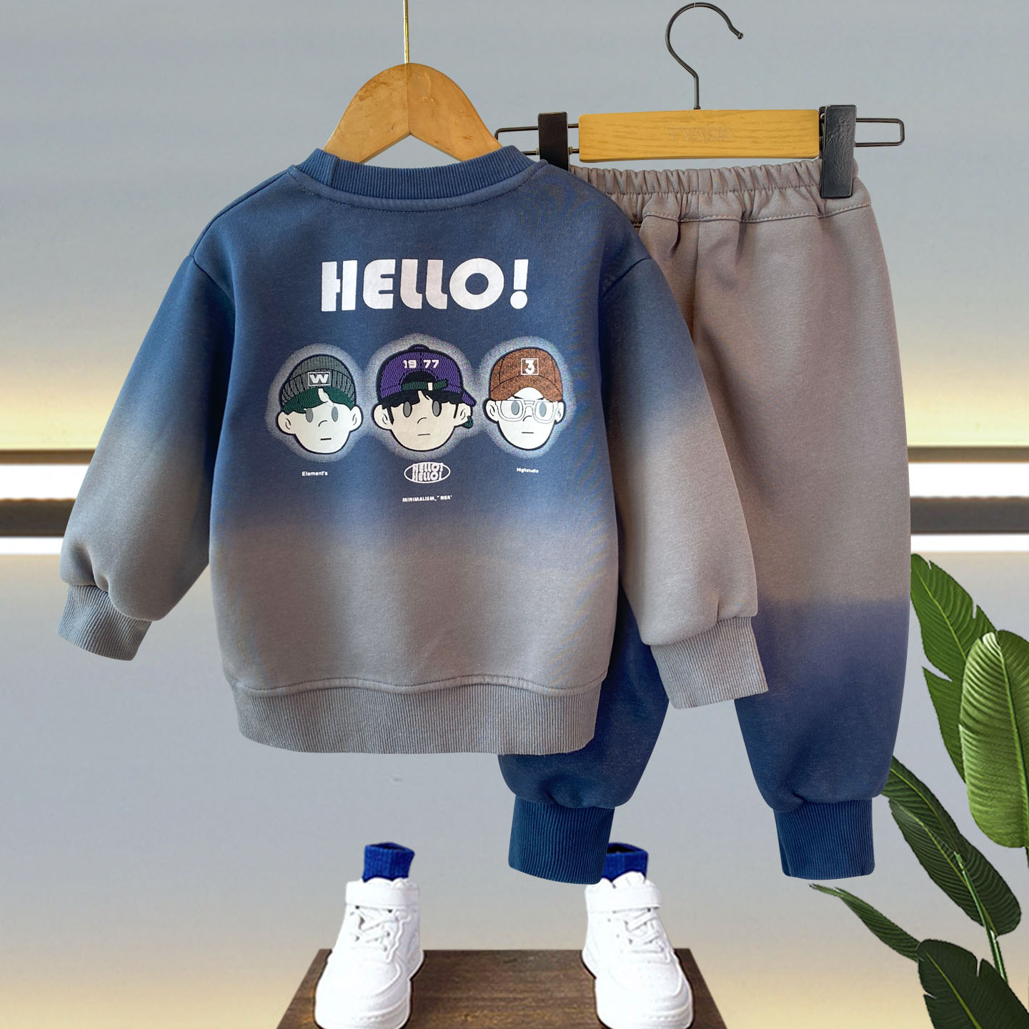 男童秋冬季卫衣套装2025新款