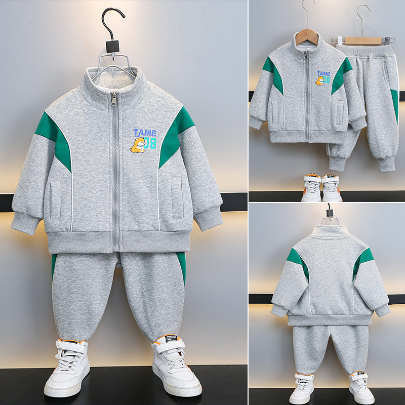 男童秋装套装2025新款儿童运动春秋款卫衣时髦帅气男孩运动衣服潮
