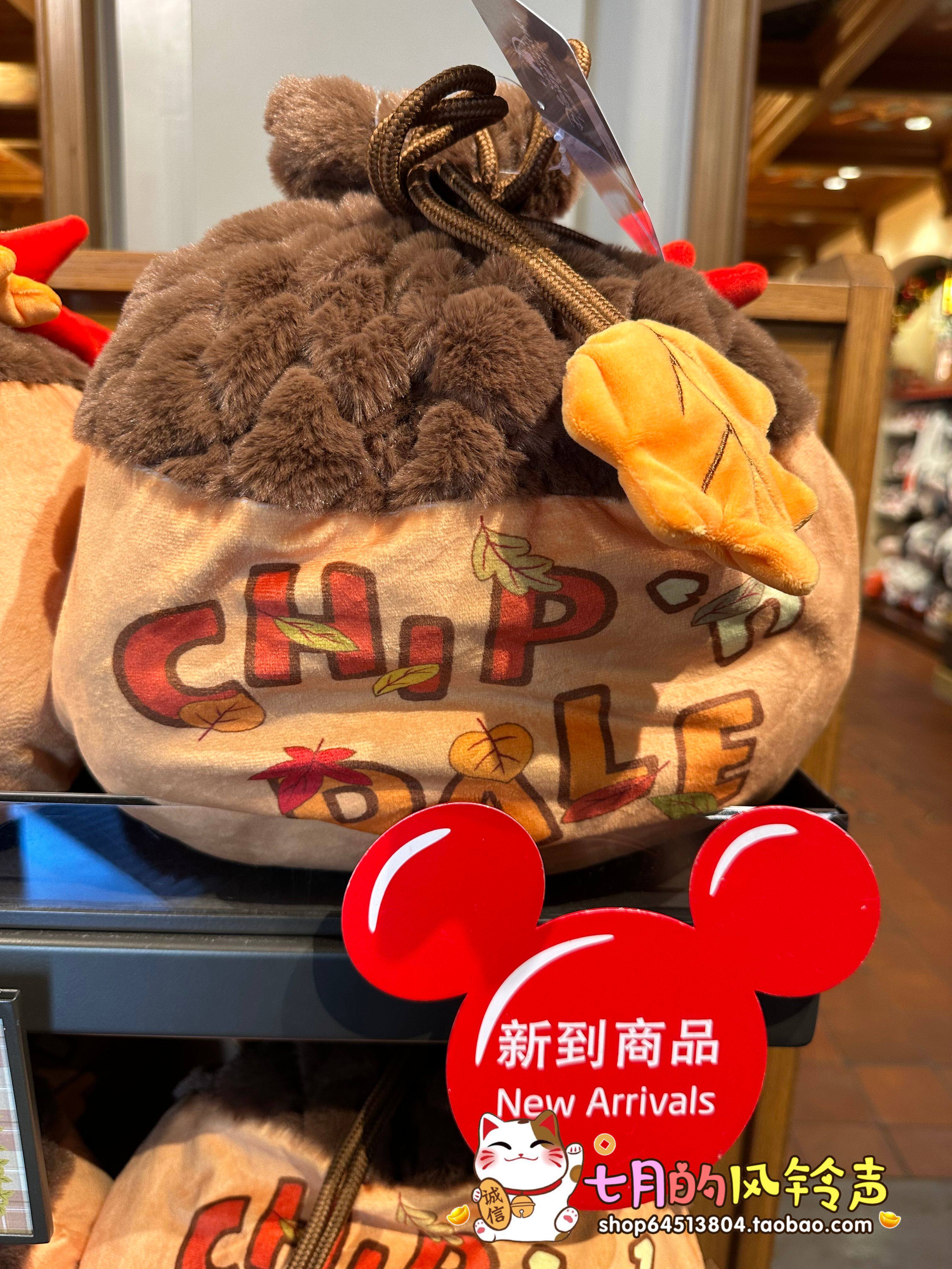 上海迪士尼国内代购奇奇蒂蒂居家系列卡通毛绒双面毛毯子附收纳袋