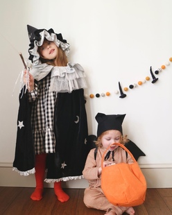 儿童女巫斗篷披风万圣节儿童幼儿园舞会演出服饰道具走秀表演装扮