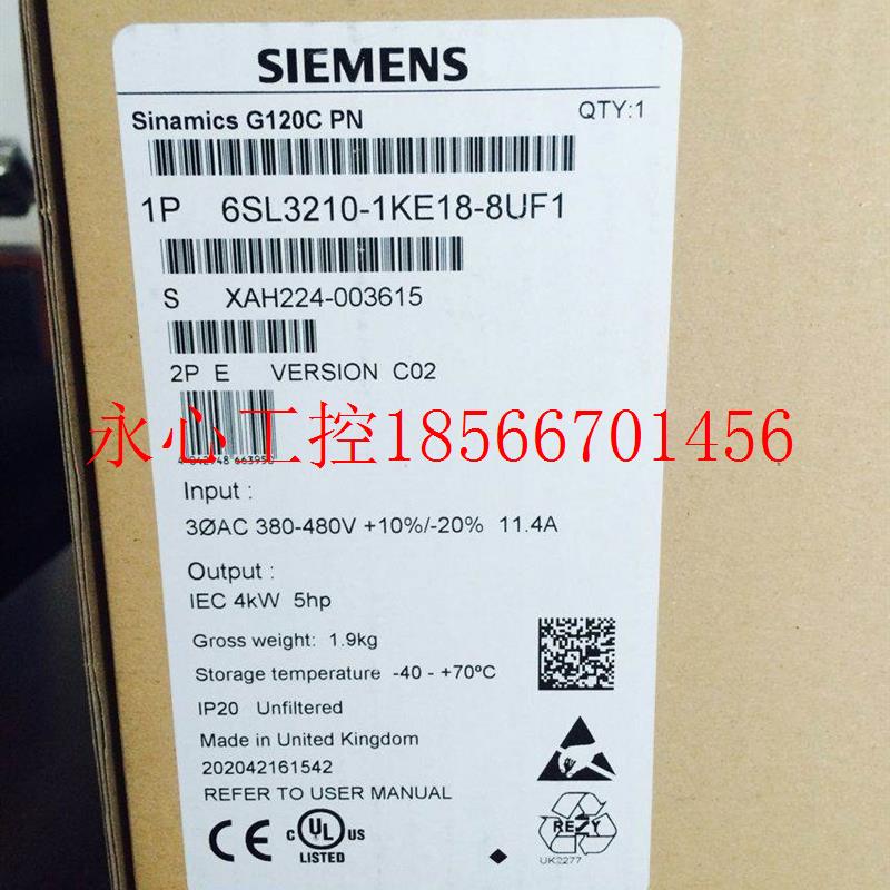 议价6SL3210-1PE13-2UL1 正品G120变频器PM240-2功率模块1.1KW￥