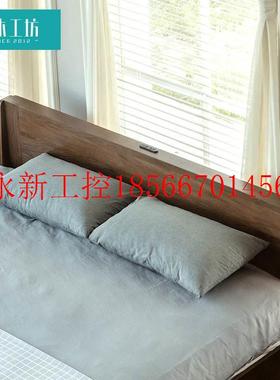 议价全实10106木床.81.5米双1人床北现欧代简约卧室家具婚米床￥