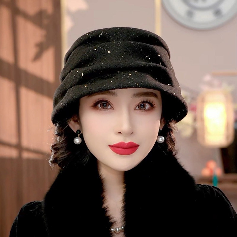 秋冬优雅羊毛礼帽复古小礼帽