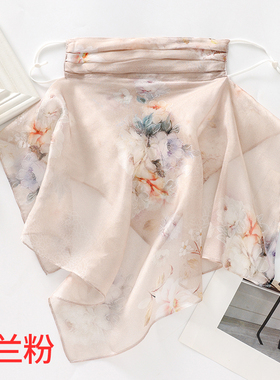 夏季防晒遮全脸挂耳口罩面纱女防紫外桑蚕丝脸罩户外出行PT8074