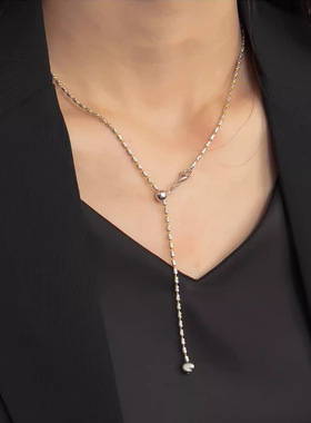 缘佛珠宝米珠链纯银毛衣链精致