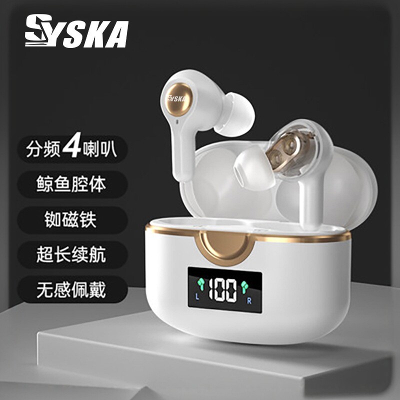 2025新款TWS无线蓝牙耳机T22双动圈四喇叭超重低音通话降噪双喇叭