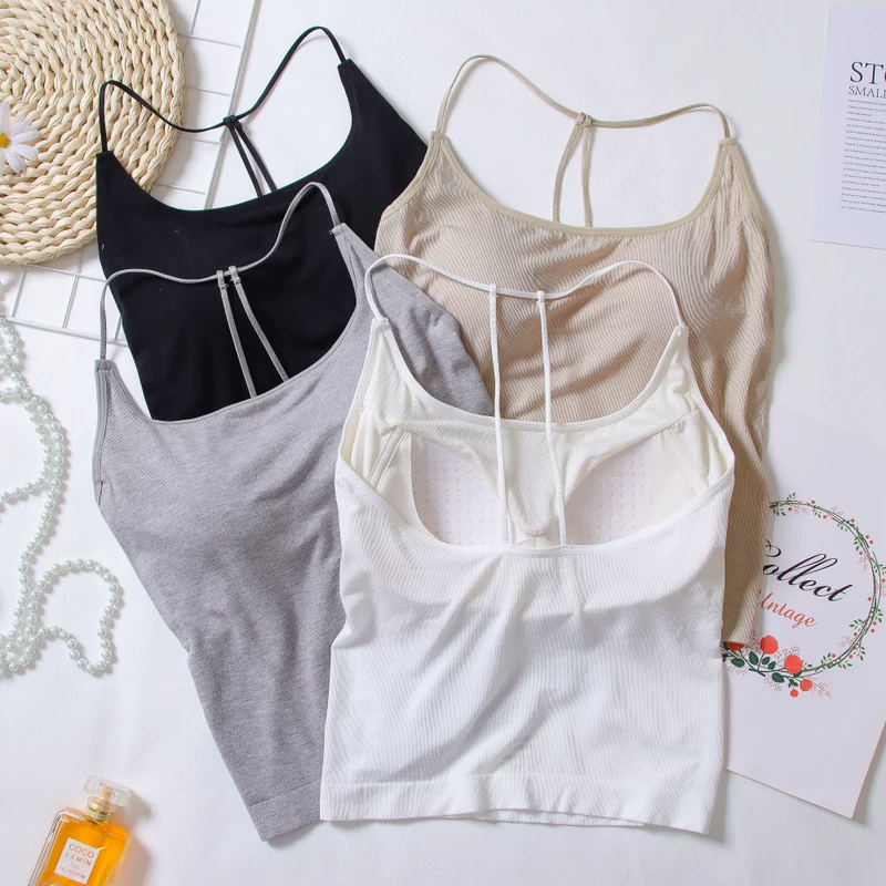 Ткань, подкладка для груди, эластичные straps, базовый топ с чашечками, обтягивающий, красивая спина