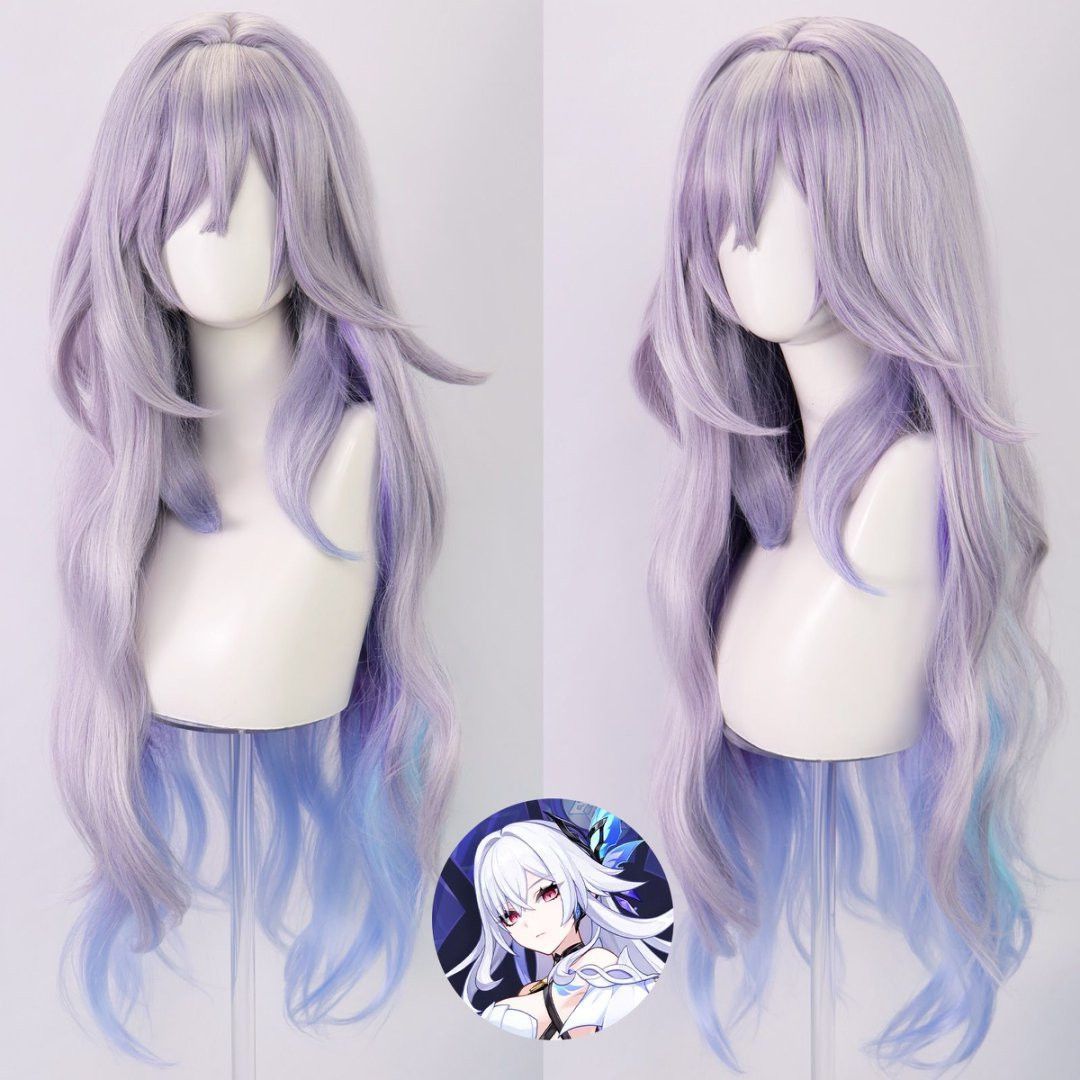 原神丝柯克cosplaycos假发特调渐变色挑染仿真头皮图片