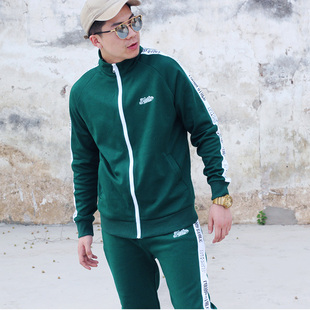 FunkyStyle原创字母设计街舞卫裤嘻哈纯棉长裤运动裤宽松男女裤子