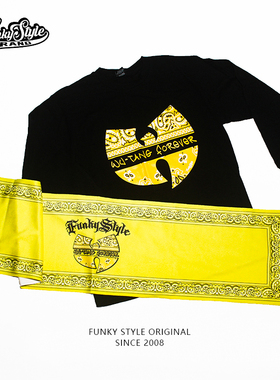 Funkystyle致敬WUTANG腰果花国潮嘻哈街舞嘻哈运动毛巾洗脸巾汗巾