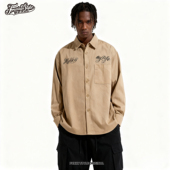 衬衫 FUNKYSTYLE复古潮美式 西海岸奇卡诺刺青POPPING重磅宽松工装