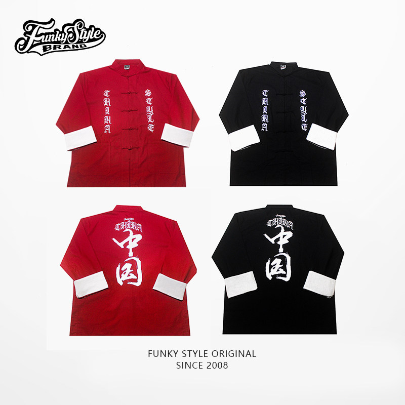 FUNKYSTYLES ORIGINAL BUCKLE ANTIQUE WEST COAST CHINESE STYLE HIP HOP TANG COSTUME BBOY HIP HOP JACKET