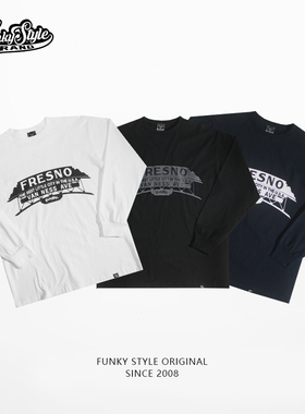 FunkyStyle原创国潮boogaloo街舞popping西海岸fresno长袖T恤衫