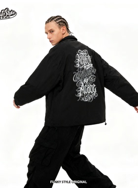 FUNKYSTYLE原创国潮奇卡诺popping美式刺青bboy教练夹克外套风衣