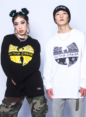 Funkystyle致敬WUTANG腰果花潮bboy嘻哈hiphop说唱rap宽松长袖T恤