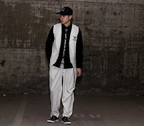 西裤套装popping机械舞街舞