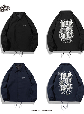 FUNKYSTYLE嘻哈复古bboy刺青TATOO奇卡诺popping街舞教练夹克外套