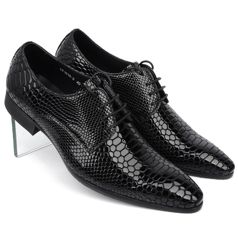 时尚男士商务风尖头系带正装皮鞋