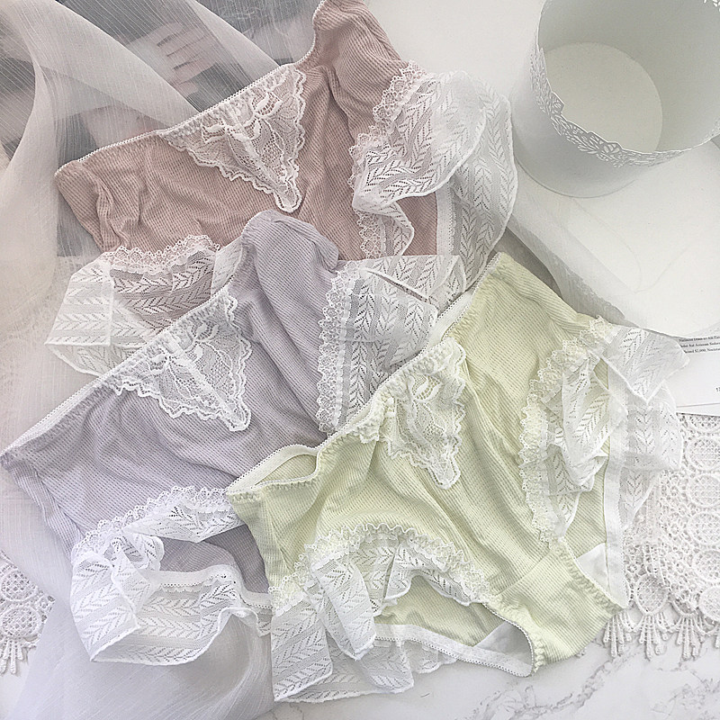 洛丽塔日系内裤少女生100%纯全棉甜美可爱中腰胖妹妹mm私密三角头