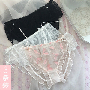 内裤少女生蕾丝边网纱中高腰内裤