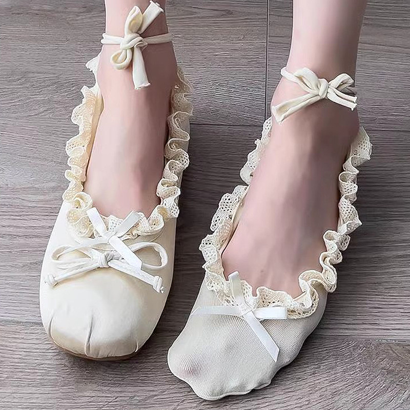 哇哒系芭蕾舞风袜子女款船袜夏季蕾丝花边无骨绑带短袜搭配小皮鞋,女士内衣/男士内衣/家居服,船袜,淘宝优惠券,粉丝福利购,淘宝优惠卷