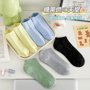 学生运动短筒夏天薄款 欧恋鸟白色点子纱袜子女短袜纯棉ins潮韩版