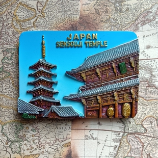 日本浅草寺二手冰箱贴磁贴树脂3d立体手工彩绘旅游纪念品
