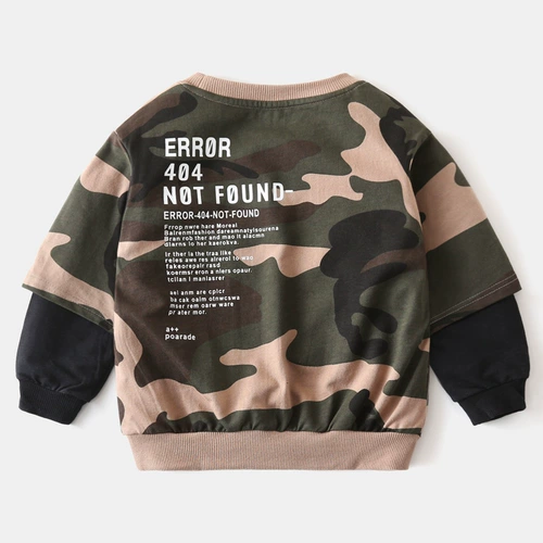 Камуфляжная осенняя детская весенняя толстовка для мальчиков для отдыха, детская одежда, свободный крой