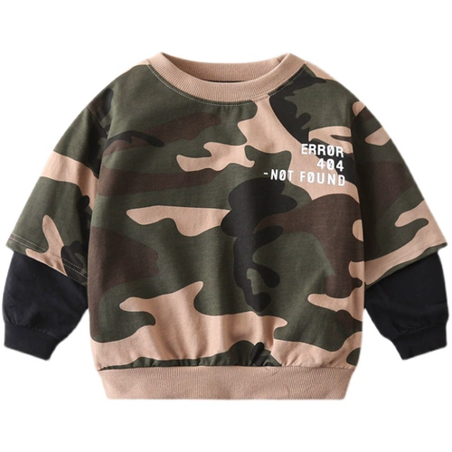 Камуфляжная осенняя детская весенняя толстовка для мальчиков для отдыха, детская одежда, свободный крой