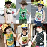 Детская хлопковая тонкая майка топ для мальчиков, футболка без рукавов, детская одежда