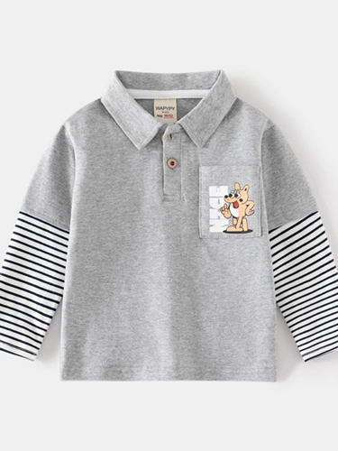 Футболка polo для мальчиков, осенний лонгслив, детский весенний комплект, детская одежда