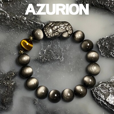 AZURION蓝星虎眼银曜石貔貅手链