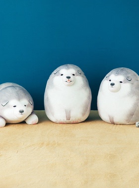 日本进口创意阿拉斯加小狗抱枕芬理希梦YOUMORE可爱治愈居家礼品