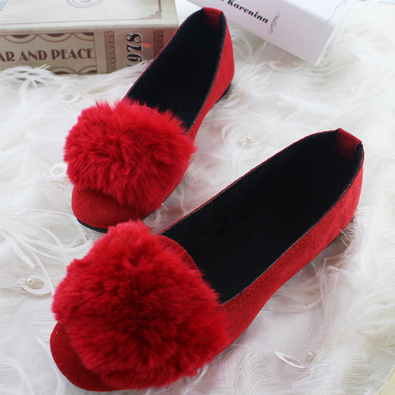 网红同款豆豆鞋女韩版加绒棉瓢鞋女鞋2021秋冬季一脚蹬毛毛鞋大码,女鞋,浅口单鞋,淘宝优惠券,粉丝福利购,淘宝优惠卷