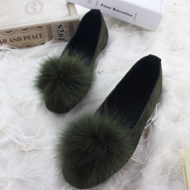 毛毛豆豆鞋网红一脚蹬女鞋大码