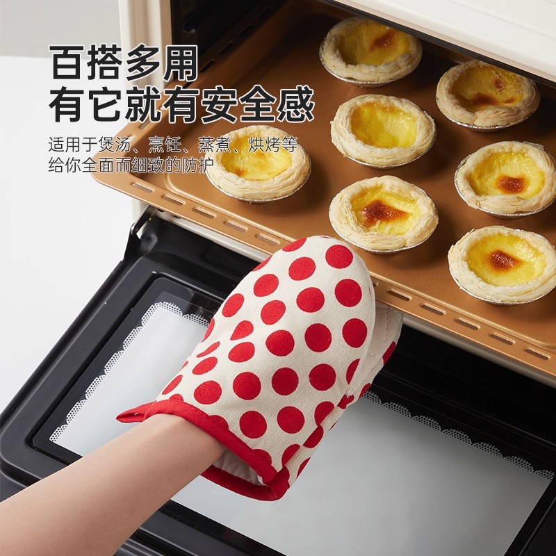日本隔热防烫手套日式家用烤箱手套加厚厨房耐高温烘焙微波炉手套