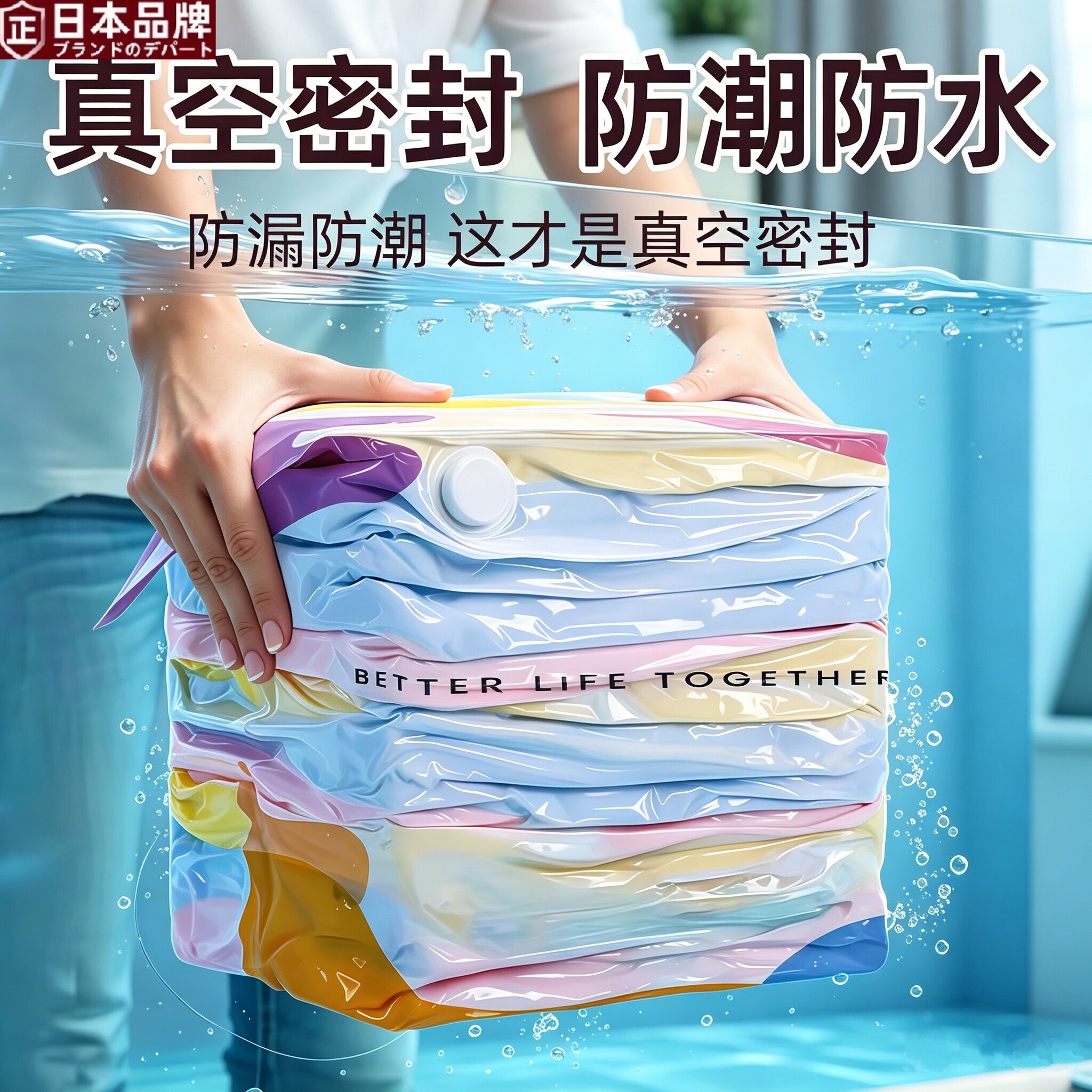 日本免抽气真空袋压缩袋衣服空调被收纳袋衣物被子通用棉被密封袋