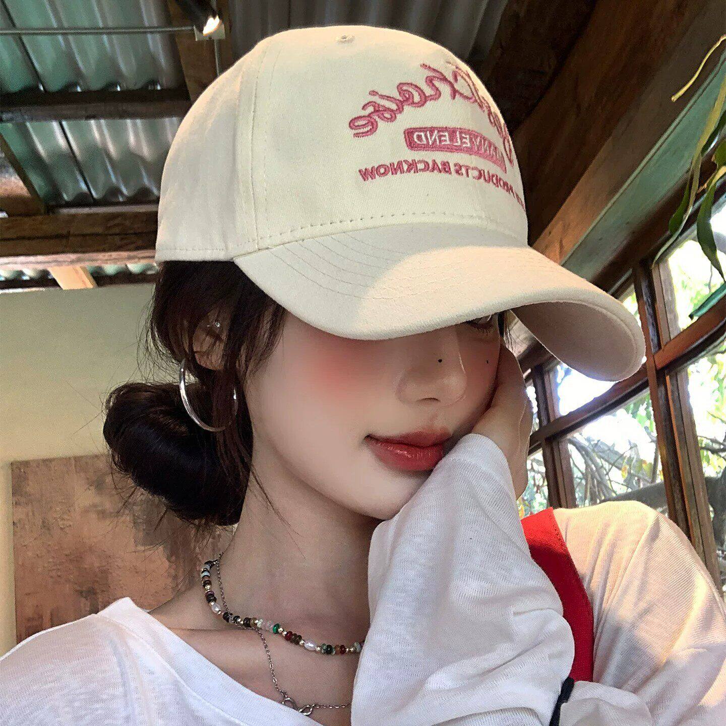 日本帽子女款2026新款夏季棒球帽宽帽檐大脸显脸小鸭舌帽美式复古