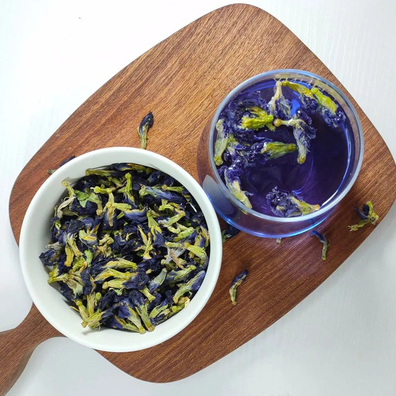 蝶豆花50g散装蓝蝴蝶调色干花烘焙粉奶茶店专用食用搭洛神花蝶茶